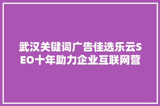 武汉关键词广告佳选乐云SEO十年助力企业互联网营销新篇章
