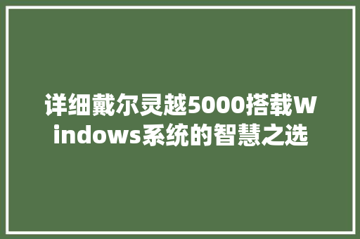 详细戴尔灵越5000搭载Windows系统的智慧之选 番茄种植技巧