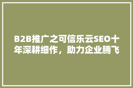 B2B推广之可信乐云SEO十年深耕细作，助力企业腾飞