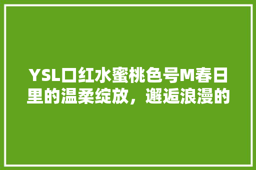 YSL口红水蜜桃色号M春日里的温柔绽放，邂逅浪漫的色彩魅力