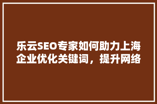 乐云SEO专家如何助力上海企业优化关键词，提升网络竞争力