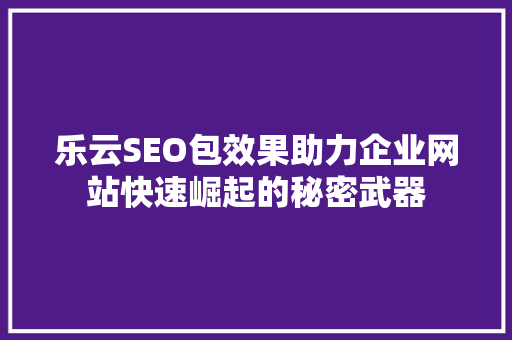 乐云SEO包效果助力企业网站快速崛起的秘密武器