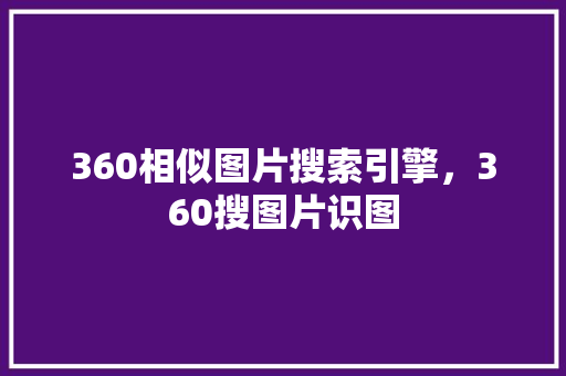 360相似图片搜索引擎，360搜图片识图