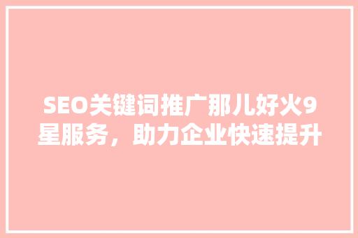 SEO关键词推广那儿好火9星服务，助力企业快速提升网络知名度