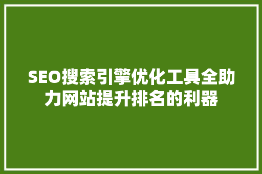 SEO搜索引擎优化工具全助力网站提升排名的利器