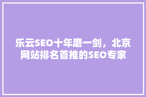乐云SEO十年磨一剑，北京网站排名首推的SEO专家