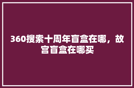 360搜索十周年盲盒在哪，故宫盲盒在哪买