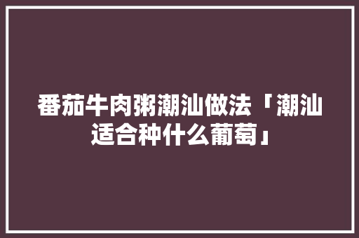 番茄牛肉粥潮汕做法「潮汕适合种什么葡萄」