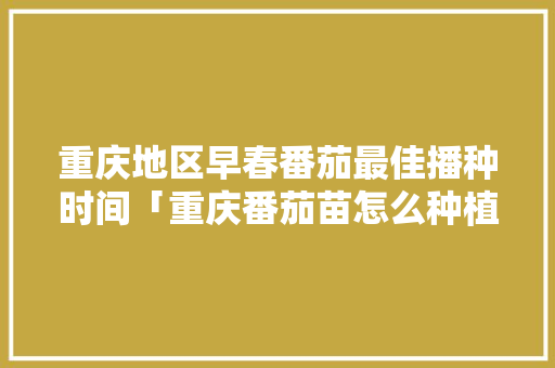重庆地区早春番茄最佳播种时间「重庆番茄苗怎么种植的」 重庆地区早春番茄最佳播种时间「重庆番茄苗怎么种植的」 植物种类