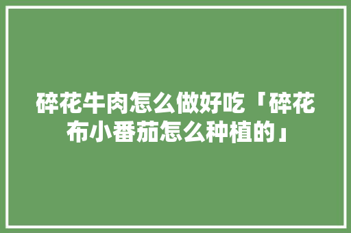 碎花牛肉怎么做好吃「碎花布小番茄怎么种植的」 碎花牛肉怎么做好吃「碎花布小番茄怎么种植的」 番茄种植技巧