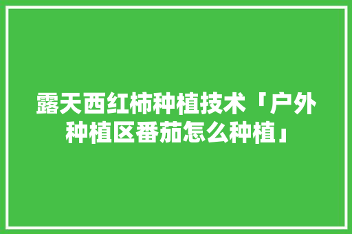 露天西红柿种植技术「户外种植区番茄怎么种植」 露天西红柿种植技术「户外种植区番茄怎么种植」 番茄病虫害防治