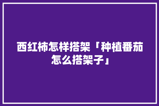 西红柿怎样搭架「种植番茄怎么搭架子」 西红柿怎样搭架「种植番茄怎么搭架子」 番茄病虫害防治