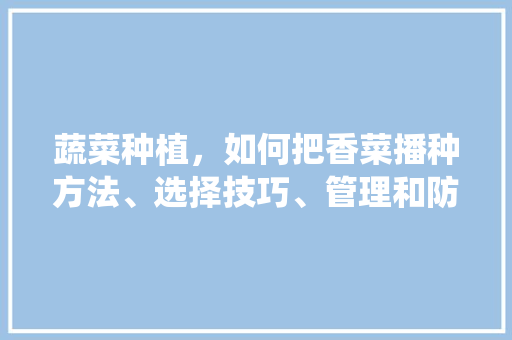 蔬菜种植，如何把香菜播种方法、选择技巧、管理和防治病虫做好呢「七月份种蔬菜」 蔬菜种植，如何把香菜播种方法、选择技巧、管理和防治病虫做好呢「七月份种蔬菜」 种植技巧