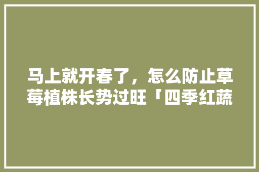 马上就开春了，怎么防止草莓植株长势过旺「四季红蔬菜种植技巧视频教程」 马上就开春了，怎么防止草莓植株长势过旺「四季红蔬菜种植技巧视频教程」 种植技巧