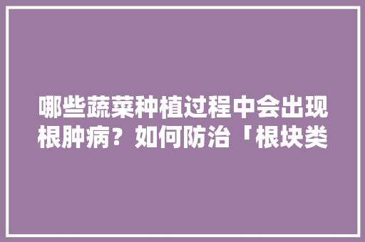 哪些蔬菜种植过程中会出现根肿病？如何防治「根块类蔬菜种植技巧视频」