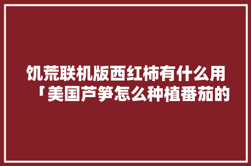 饥荒联机版西红柿有什么用「美国芦笋怎么种植番茄的」