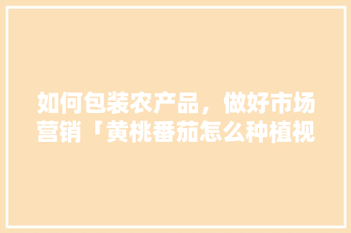 如何包装农产品，做好市场营销「黄桃番茄怎么种植视频教程」