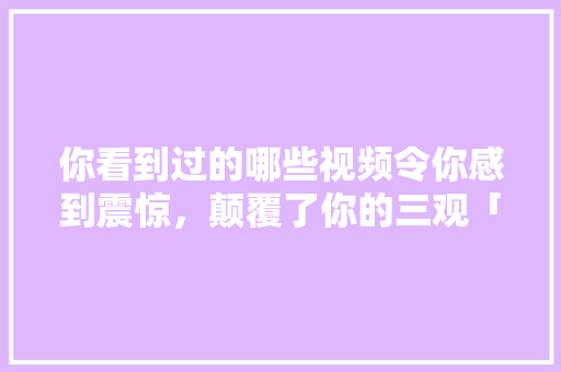 你看到过的哪些视频令你感到震惊，颠覆了你的三观「蛇皮袋种植番茄怎么种植的」 你看到过的哪些视频令你感到震惊，颠覆了你的三观「蛇皮袋种植番茄怎么种植的」 番茄种植技巧