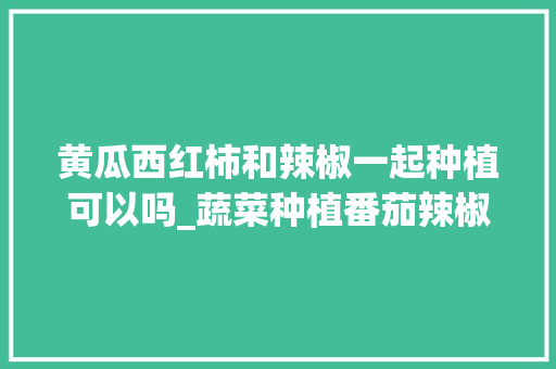 黄瓜西红柿和辣椒一起种植可以吗_蔬菜种植番茄辣椒技巧视频 黄瓜西红柿和辣椒一起种植可以吗_蔬菜种植番茄辣椒技巧视频 番茄种植技巧