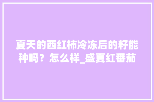 夏天的西红柿冷冻后的籽能种吗？怎么样_盛夏红番茄种子怎么种植的