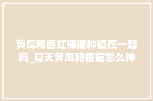 黄瓜和西红柿能种植在一起吗_夏天黄瓜和番茄怎么种植视频 黄瓜和西红柿能种植在一起吗_夏天黄瓜和番茄怎么种植视频 农业常识