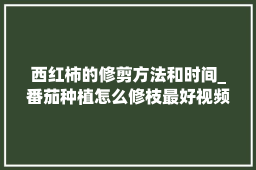 西红柿的修剪方法和时间_番茄种植怎么修枝最好视频 西红柿的修剪方法和时间_番茄种植怎么修枝最好视频 植物种类