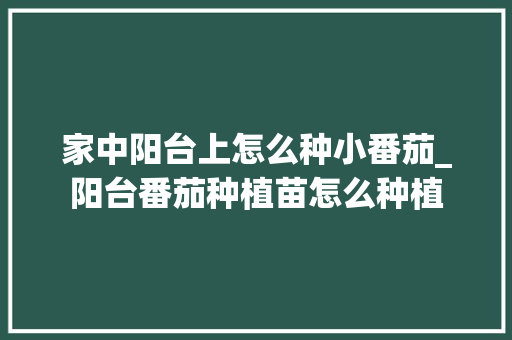 家中阳台上怎么种小番茄_阳台番茄种植苗怎么种植 种植技巧 家中阳台上怎么种小番茄_阳台番茄种植苗怎么种植 家中阳台上怎么种小番茄_阳台番茄种植苗怎么种植 种植技巧