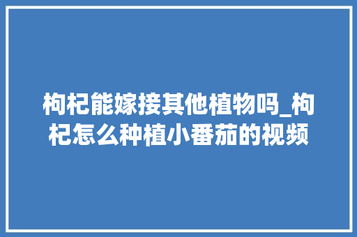 枸杞能嫁接其他植物吗_枸杞怎么种植小番茄的视频