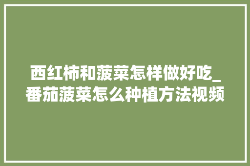 西红柿和菠菜怎样做好吃_番茄菠菜怎么种植方法视频