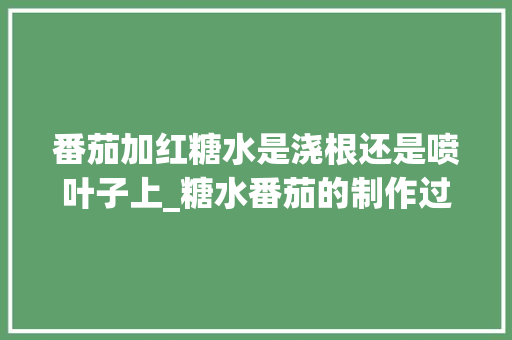 番茄加红糖水是浇根还是喷叶子上_糖水番茄的制作过程