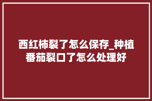 西红柿裂了怎么保存_种植番茄裂口了怎么处理好