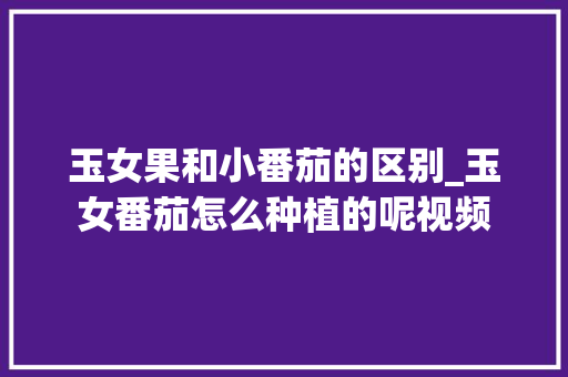 玉女果和小番茄的区别_玉女番茄怎么种植的呢视频 玉女果和小番茄的区别_玉女番茄怎么种植的呢视频 植物种类