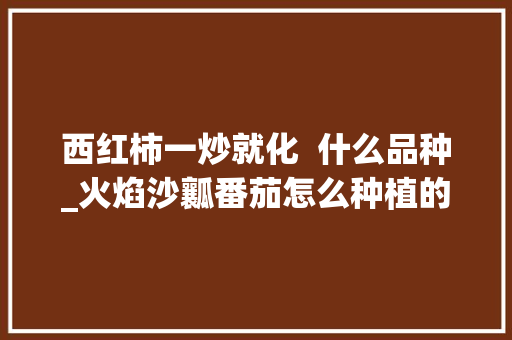 西红柿一炒就化  什么品种_火焰沙瓤番茄怎么种植的 西红柿一炒就化  什么品种_火焰沙瓤番茄怎么种植的 花朵知识