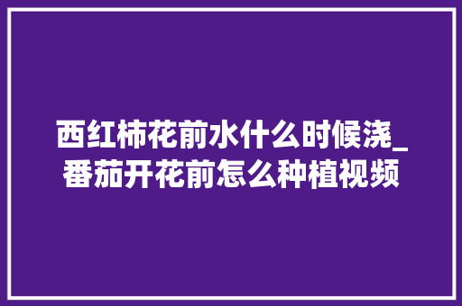 西红柿花前水什么时候浇_番茄开花前怎么种植视频 土壤施肥 西红柿花前水什么时候浇_番茄开花前怎么种植视频 西红柿花前水什么时候浇_番茄开花前怎么种植视频 土壤施肥