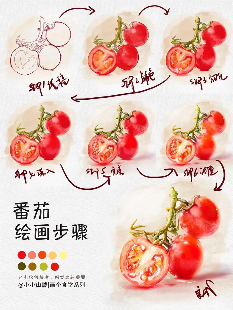 色彩单体训练——西红柿的画法_怎么种植小番茄画画教程视频 色彩单体训练——西红柿的画法_怎么种植小番茄画画教程视频 花朵知识